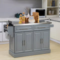 Isola da Cucina con Ruote e Contenitore, Carrello Cucina Portatile con Piano in Acciaio Inox, Grigio
