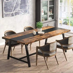 Tavolo da pranzo per 8 persone, tavolo da cucina rettangolare in legno da 180 cm