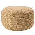Pouf ottomano/poggiapiedi rotondo da interno/esterno in poliestere - 18X18X12