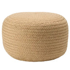Pouf ottomano/poggiapiedi rotondo da interno/esterno in poliestere - 18X18X12