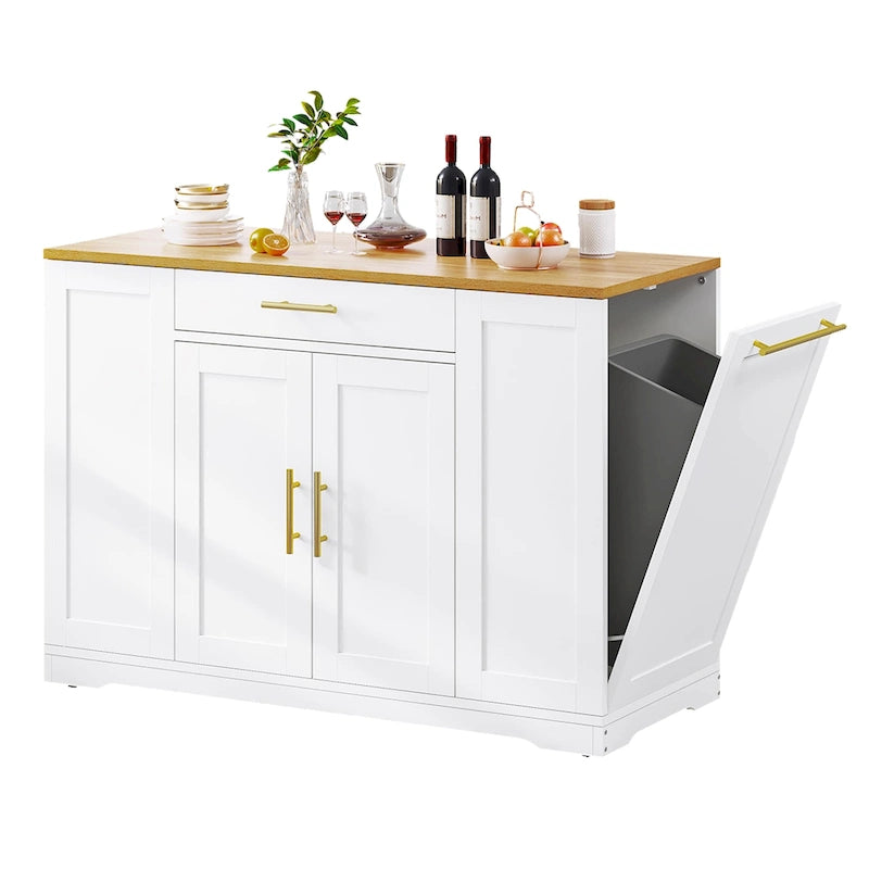 Carrello da cucina mobile portatile con armadietto portaoggetti da 53 pollici