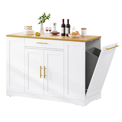 Carrello da cucina mobile portatile con armadietto portaoggetti da 53 pollici
